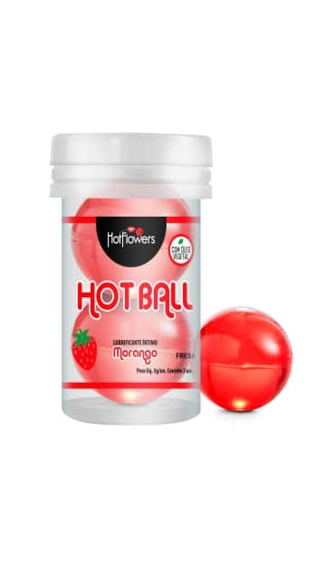Лубрикант  AROMATIC HOT BALL  в виде двух шариков с ароматом клубники