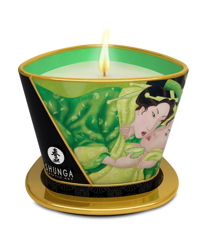 Массажное арома масло в виде свечи, Exotic Green Tea 